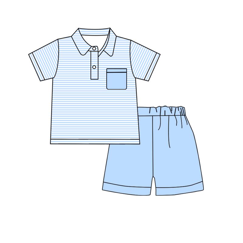 BSSO0891 blue shorts boy summer outfit 202403 preorder