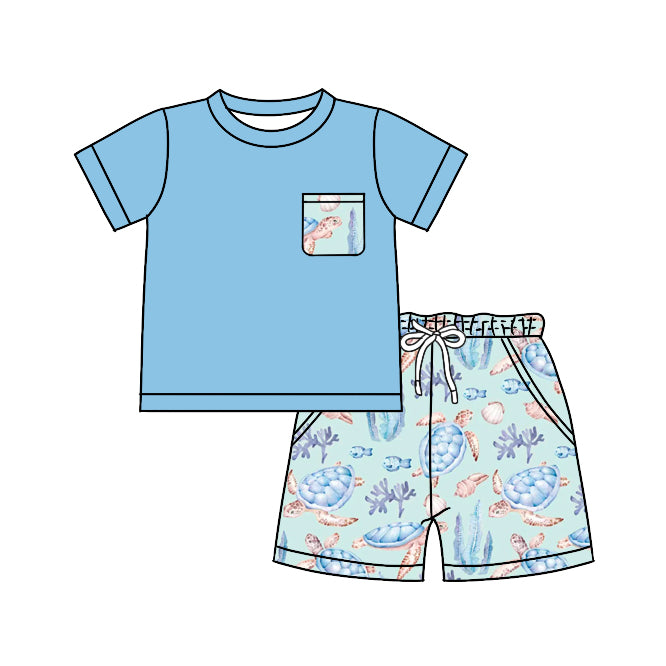 BSSO0905 turtle shorts boy summer outfit 202403 preorder