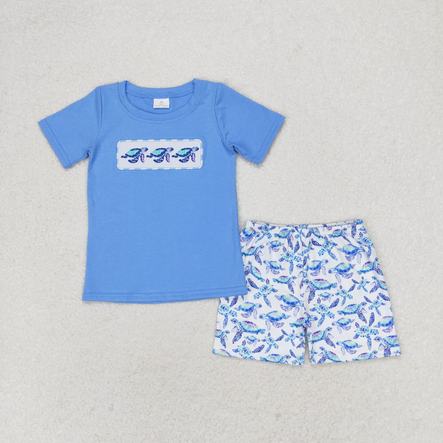 BSSO0916 Embroidery turtle shorts boy summer outfit 202412 RTS sibling( Free shipping order $100+
