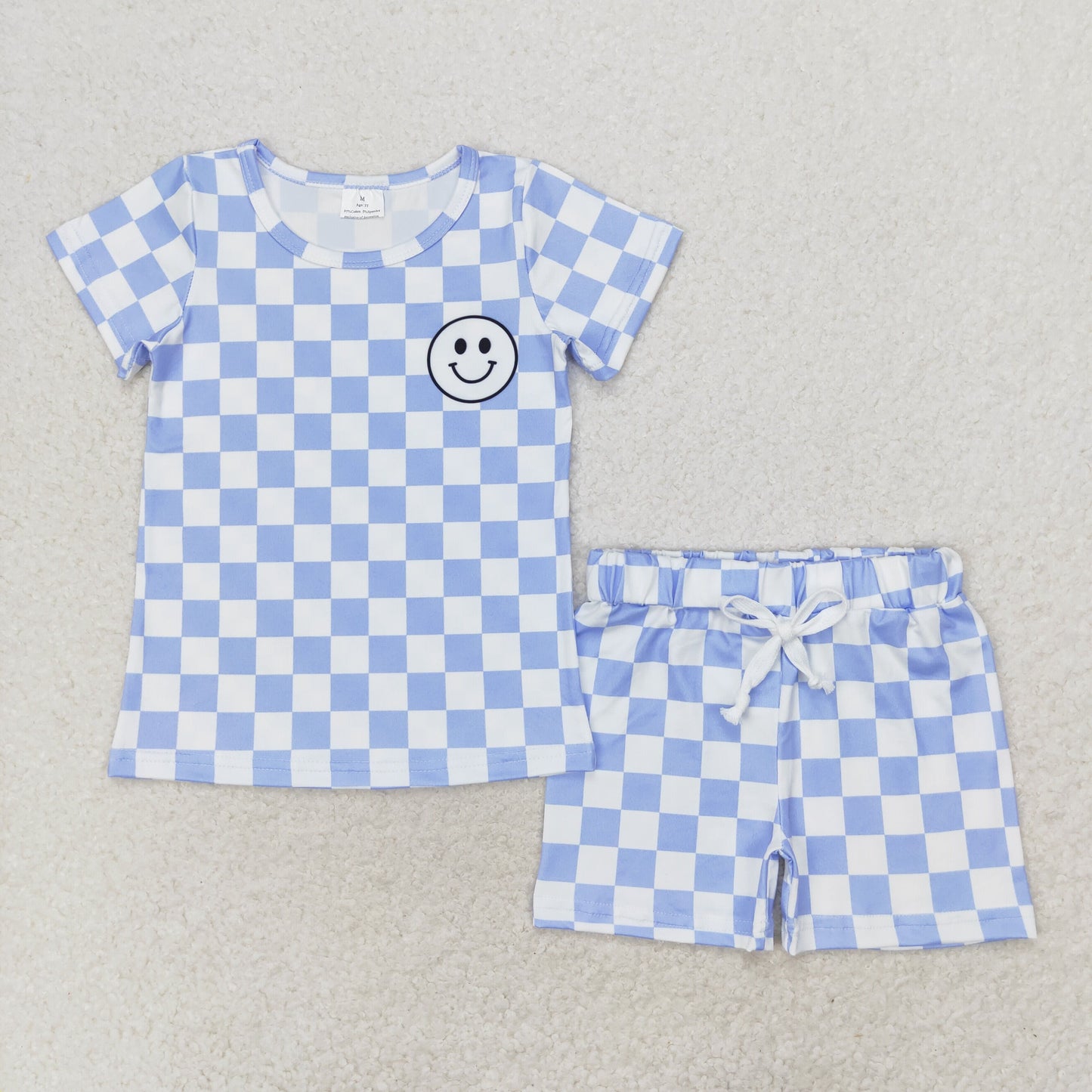 BSSO0974 smile checkerboard preorder boy shorts outfit 202406 RTS