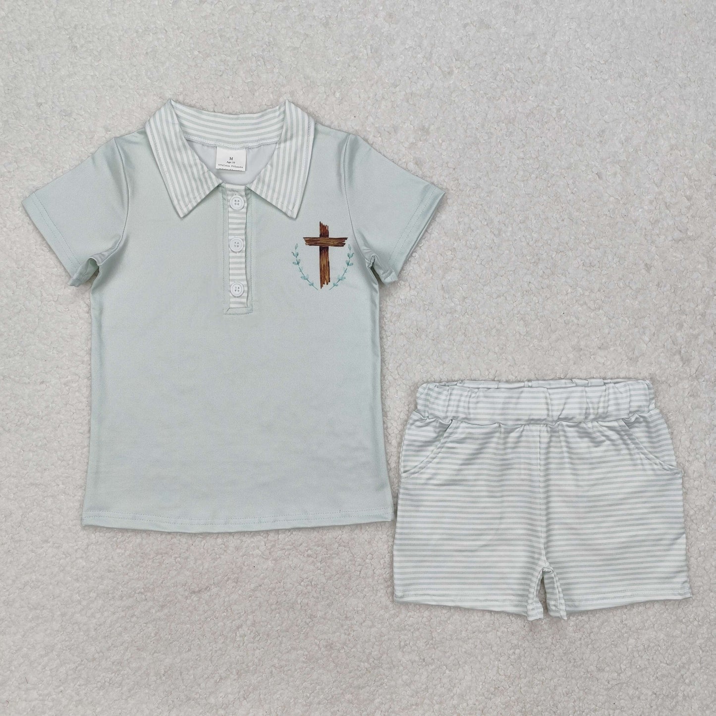 BSSO1025 Easter cross boy summer outfit 202501 RTS