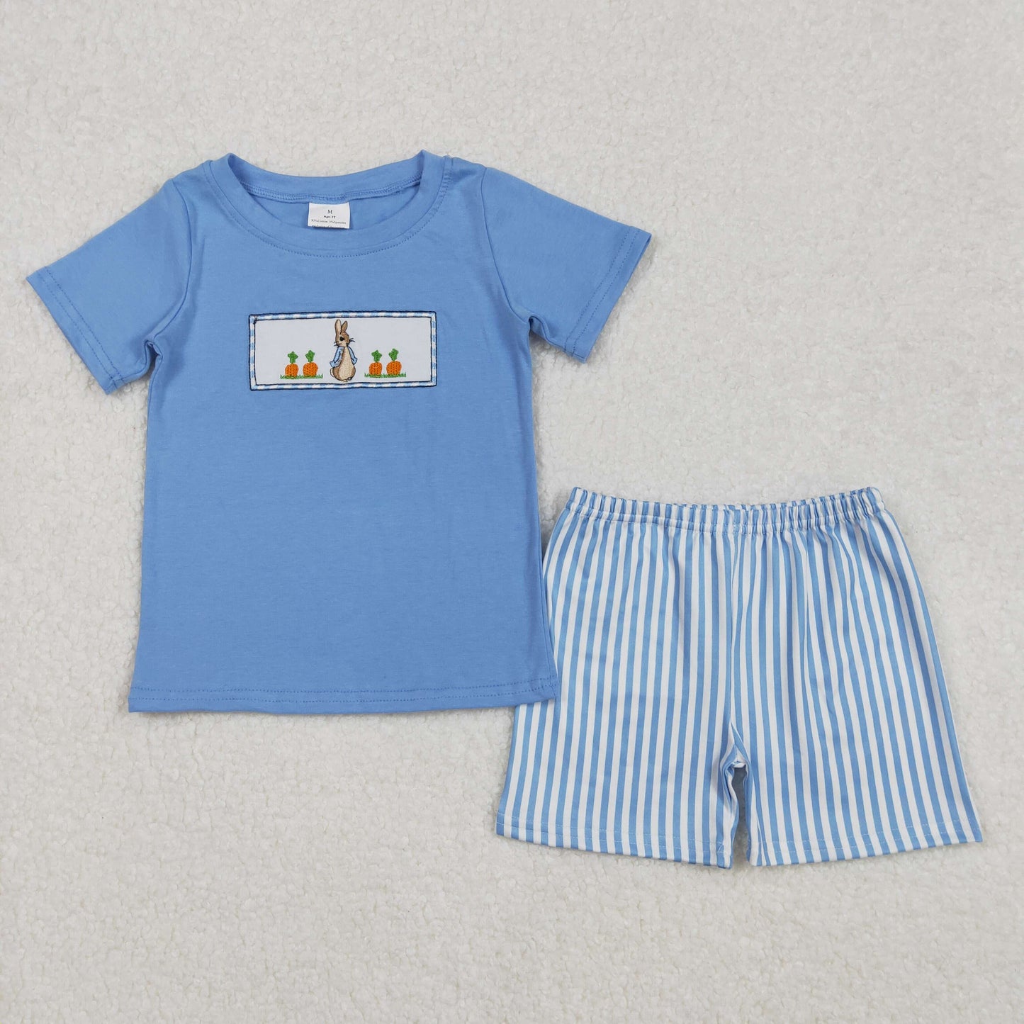 BSSO1026 embroidery Easter rabbit carrots shorts short sleeve girl outfit 202502 RTS