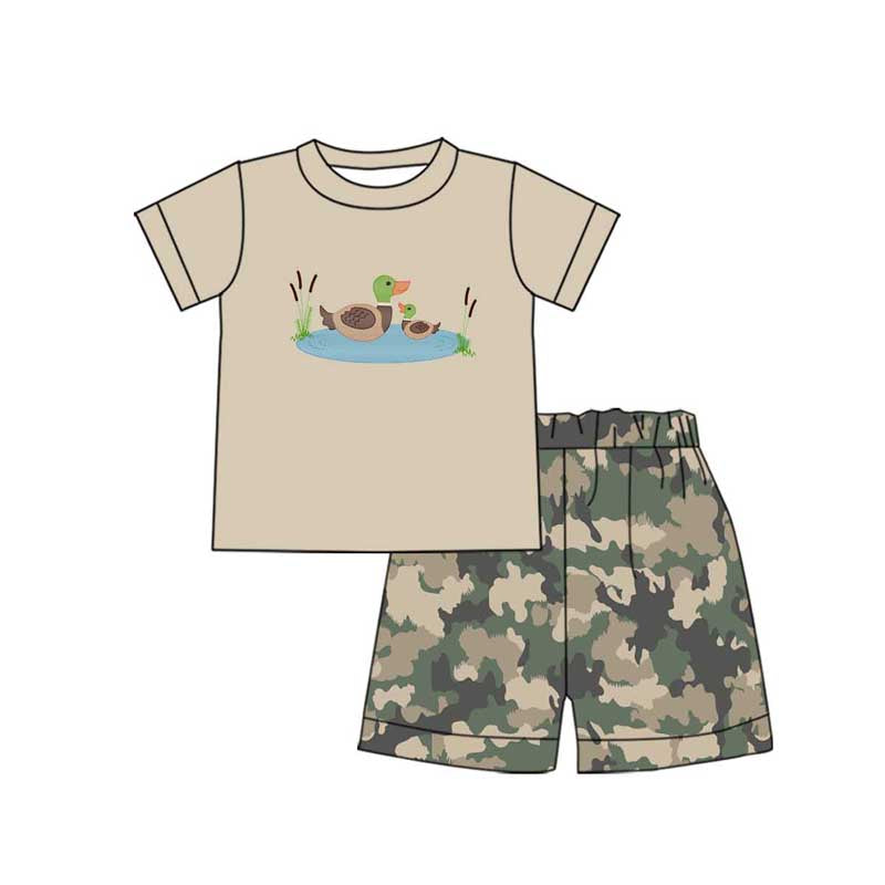 BSSO1053 preorder duck camo short sleeve shorts boy outfit 202411(