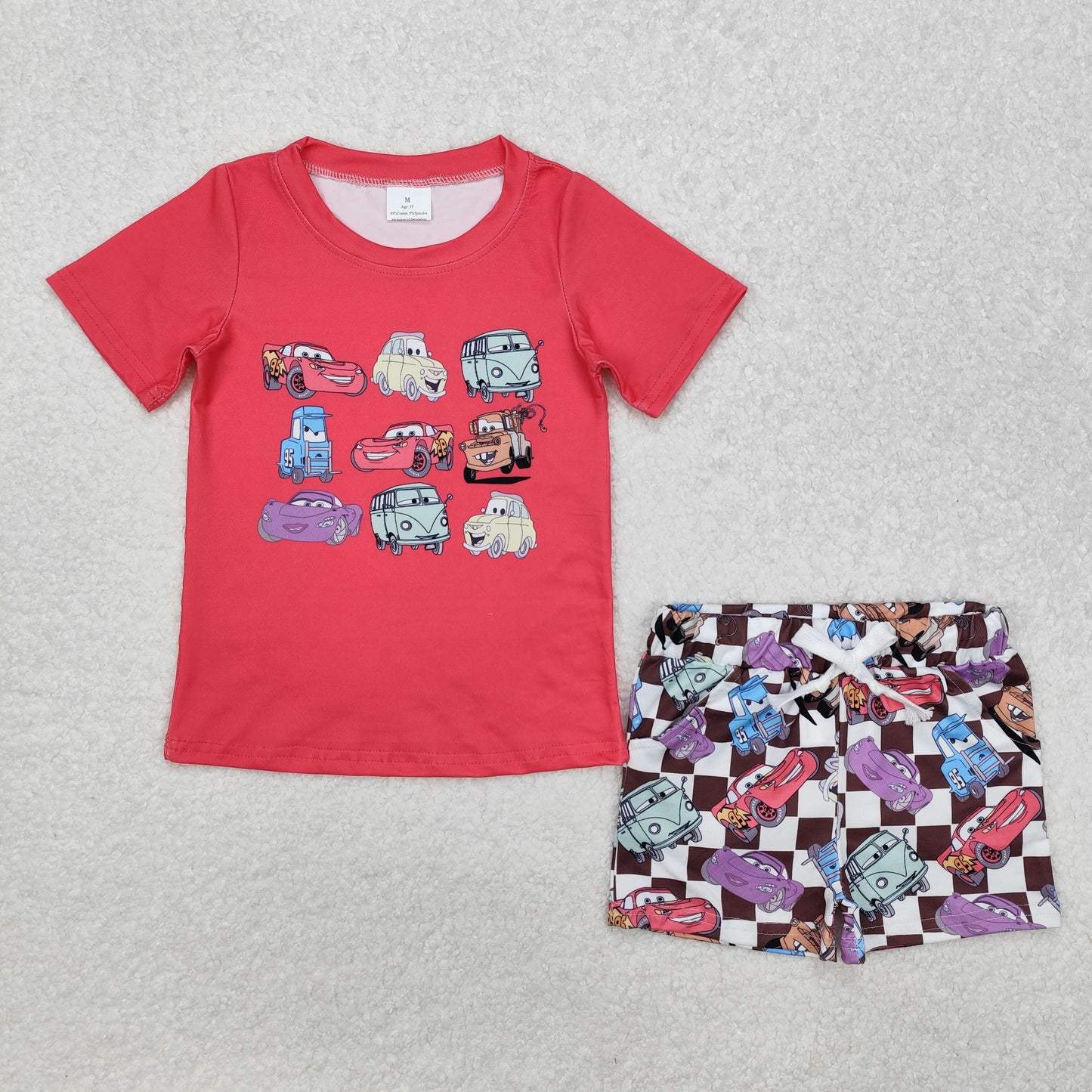 BSSO1159 shorts car cartoon red boy summer outfit 202501 RTS