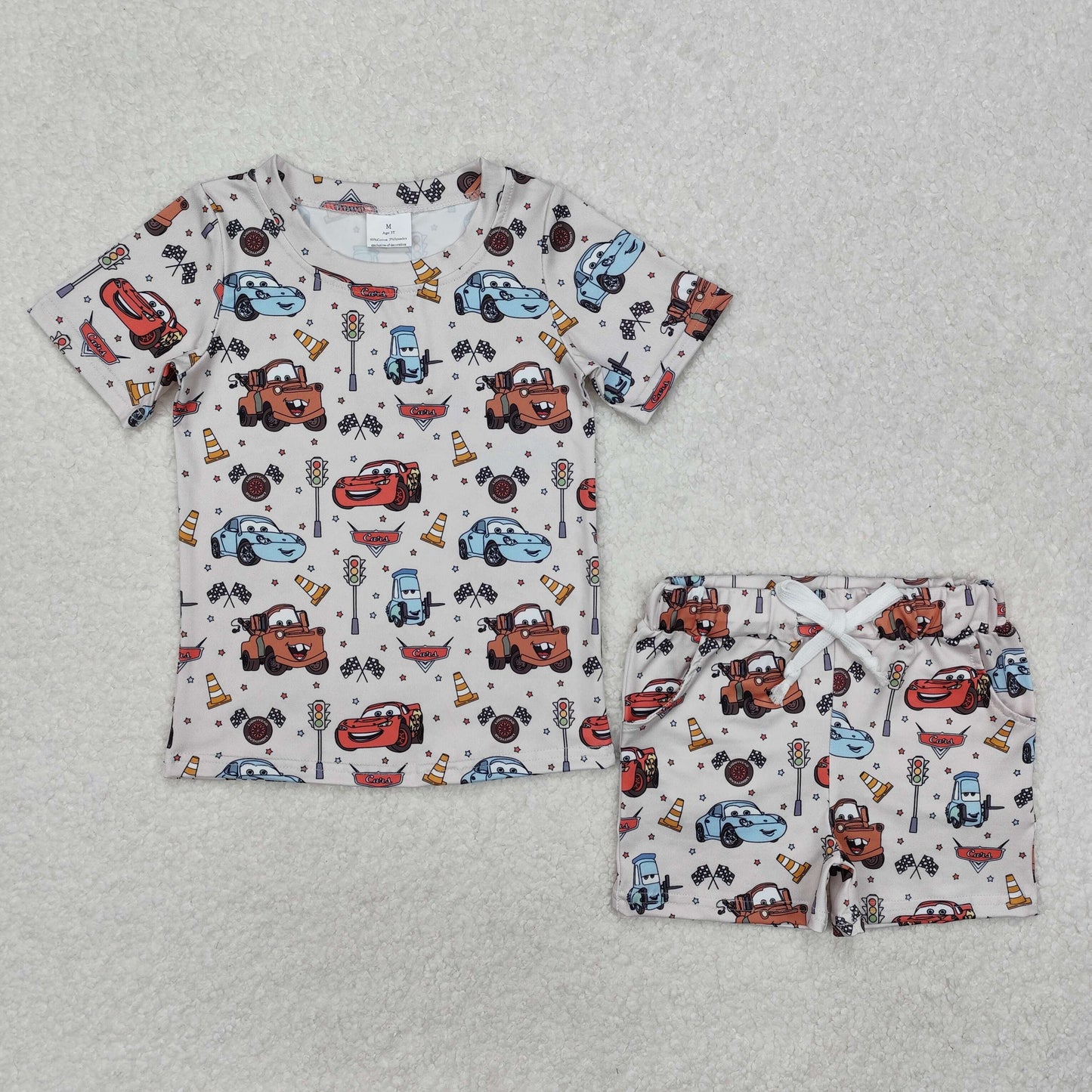 BSSO1233 western car boy summer pajamas outfit 202501 RTS