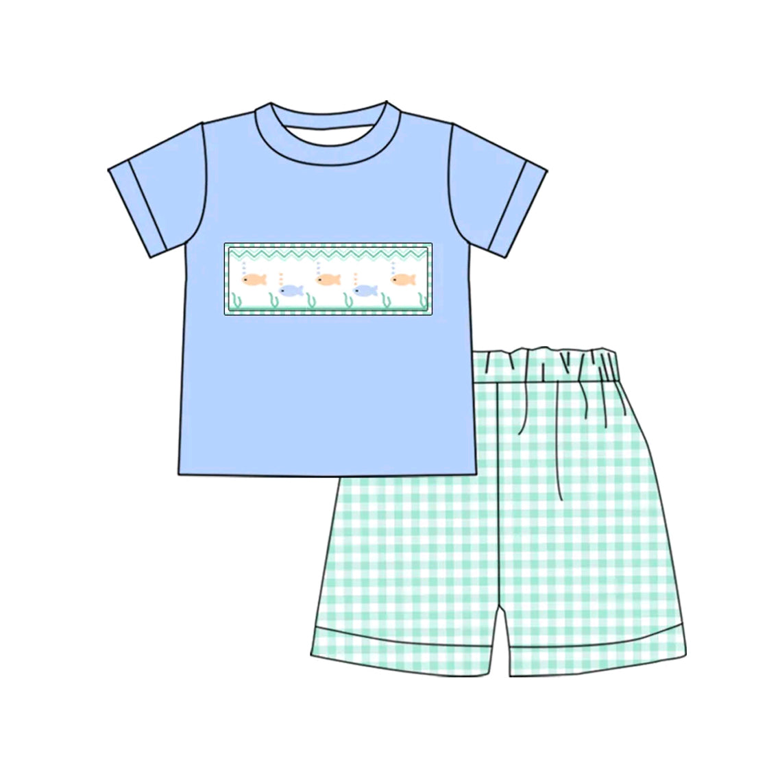 BSSO1323 fish western boy summer outfit 202502 preorder