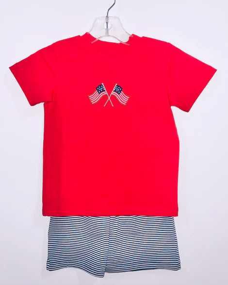 BSSO1403 preorder 4th july flag western short boy summer outfit 202502