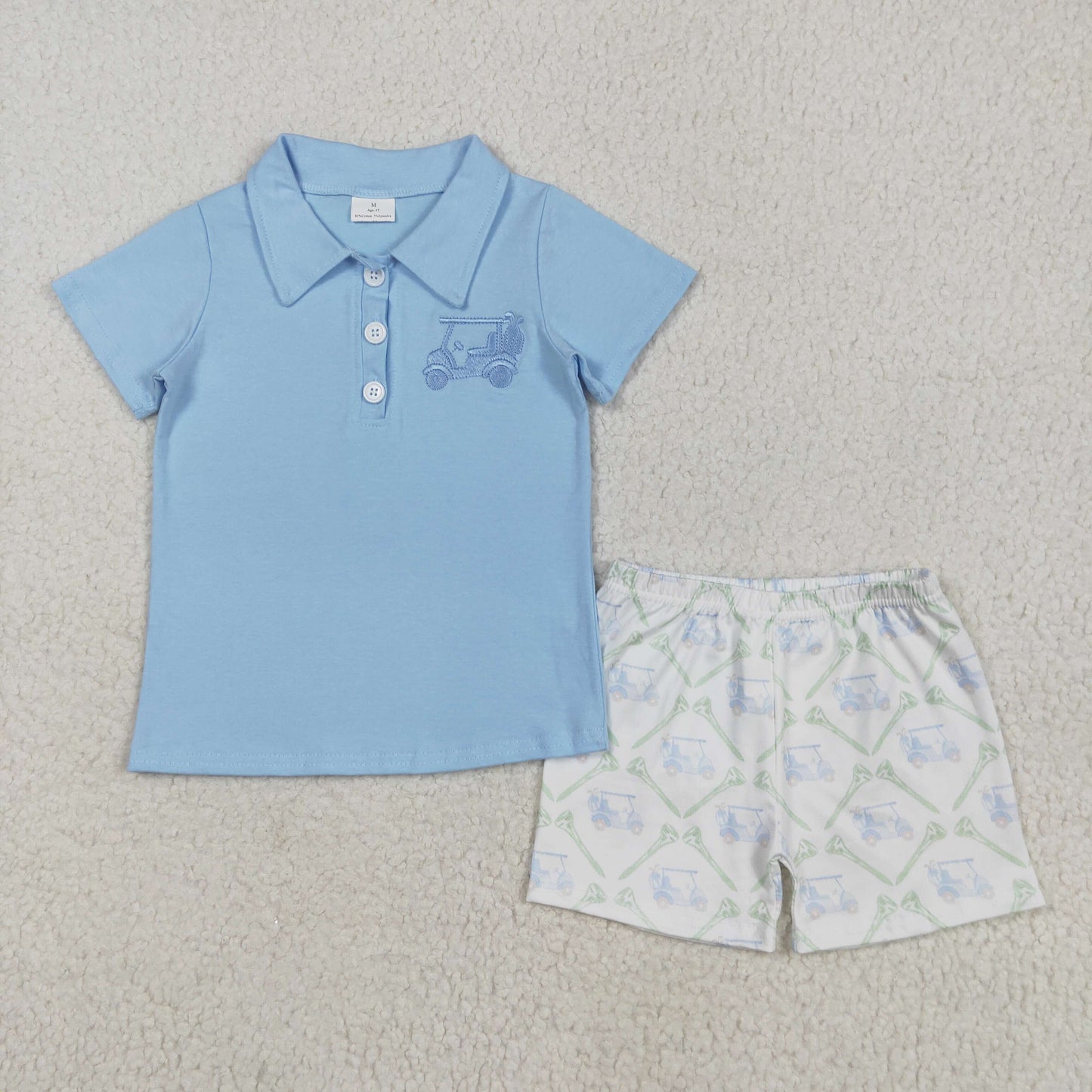 BSSO1494 embroidery golf  boy western short boy summer outfit 202505 RTS