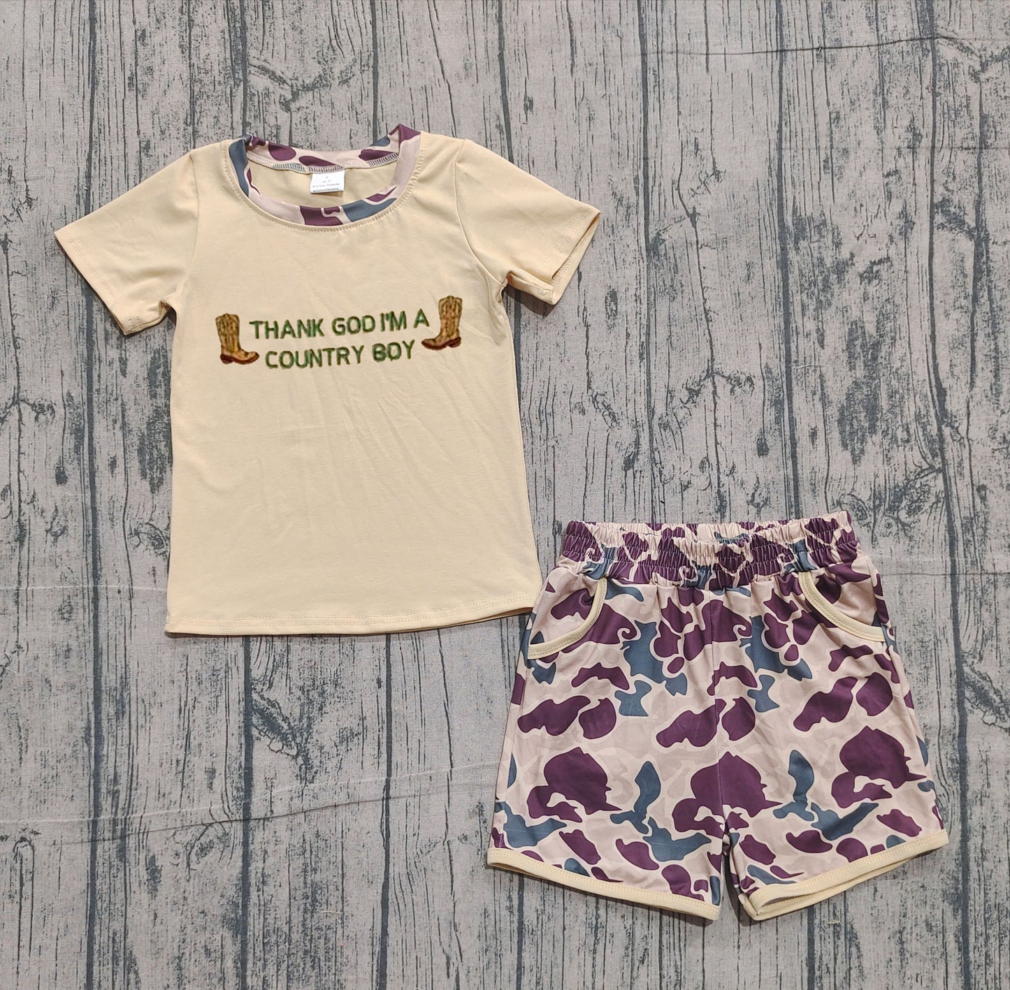 BSSO1577 thank god boots camo hunting western boy outfit 202511 preorder