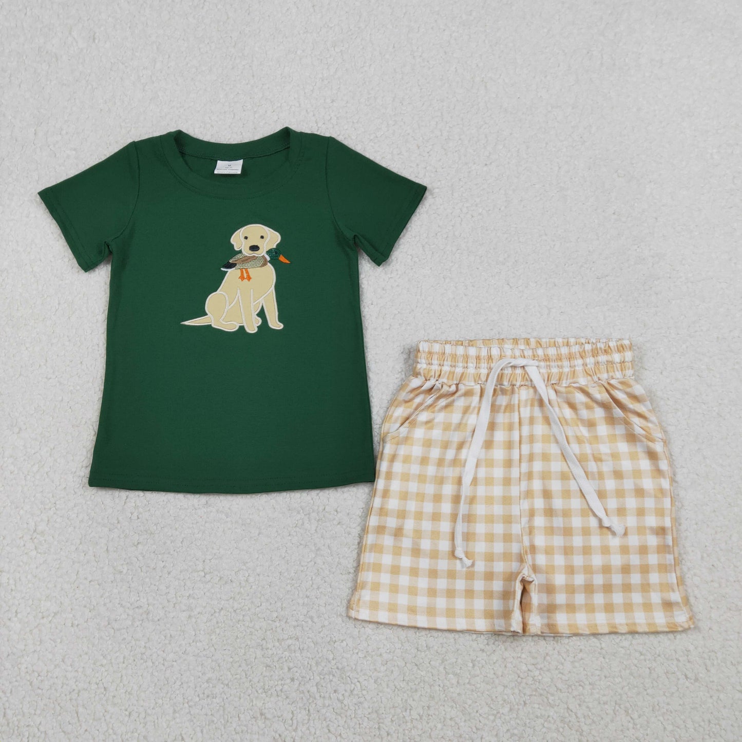 BSSO1636 Embroidery dog hunting summer outfit 202601 RTS