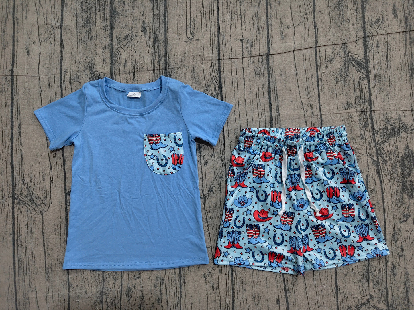 BSSO1829 4th July boots shorts boy outfit 202603 preorder