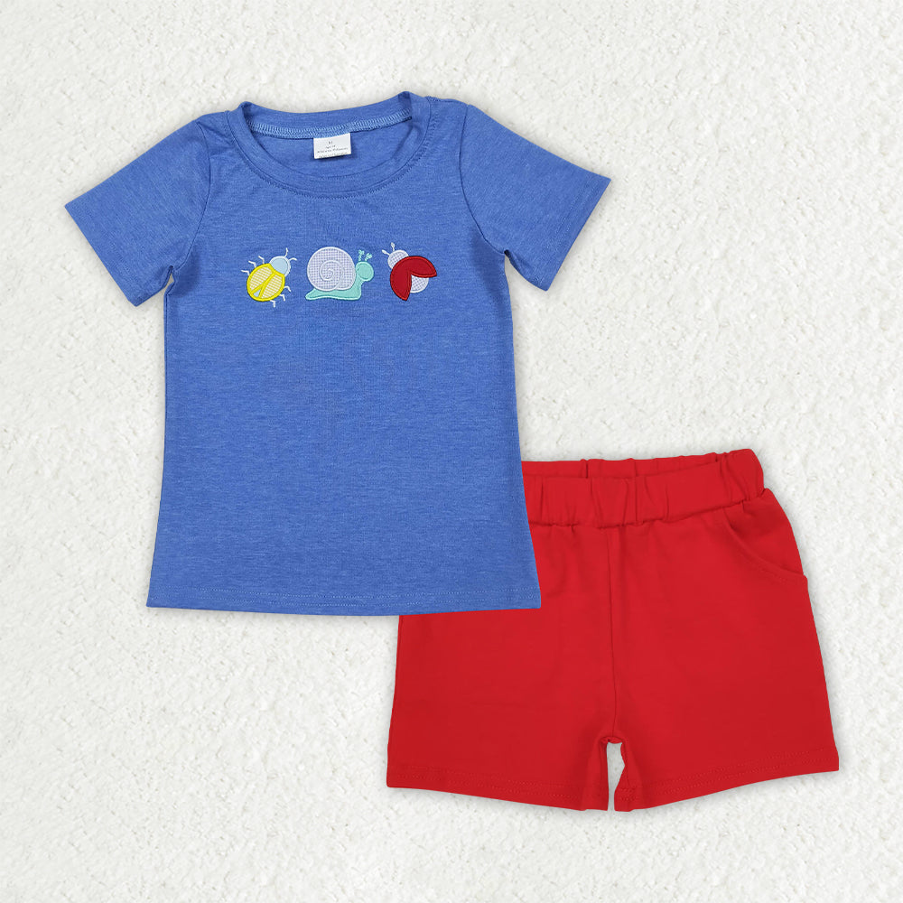 BSSO2031 组合 Embroidery snail boy summer outfit 202604 RTS