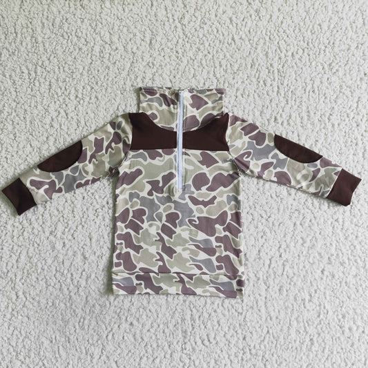 BT0029 RTS camo pullover zipper fluffy jacket boy clothes RTS