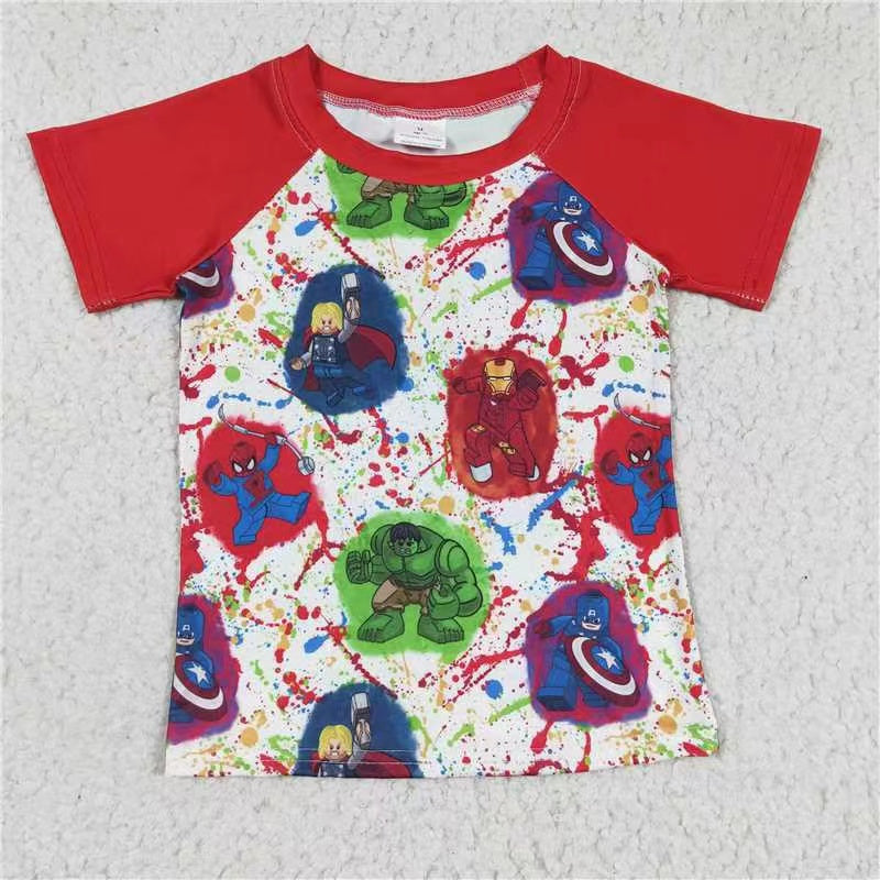 BT0139 cartoon marvel short sleeve top boy girl top shirt RTS 20230527