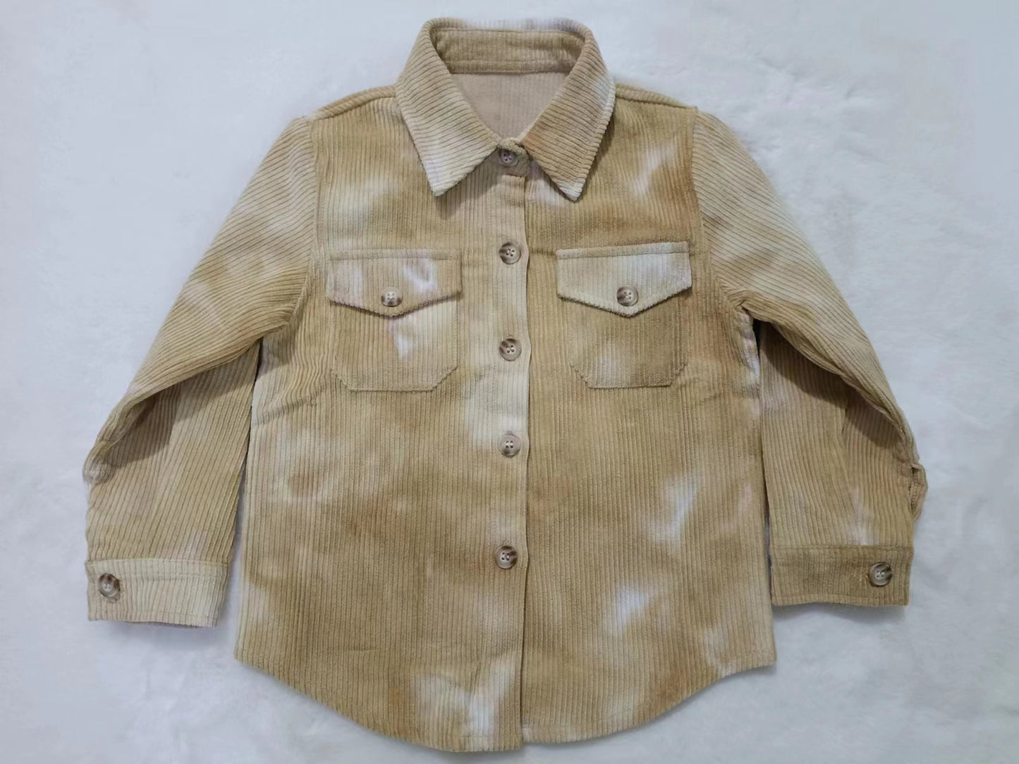 BT0262 Antique Finishing retro style brown corduroy boy Jacket 20230616