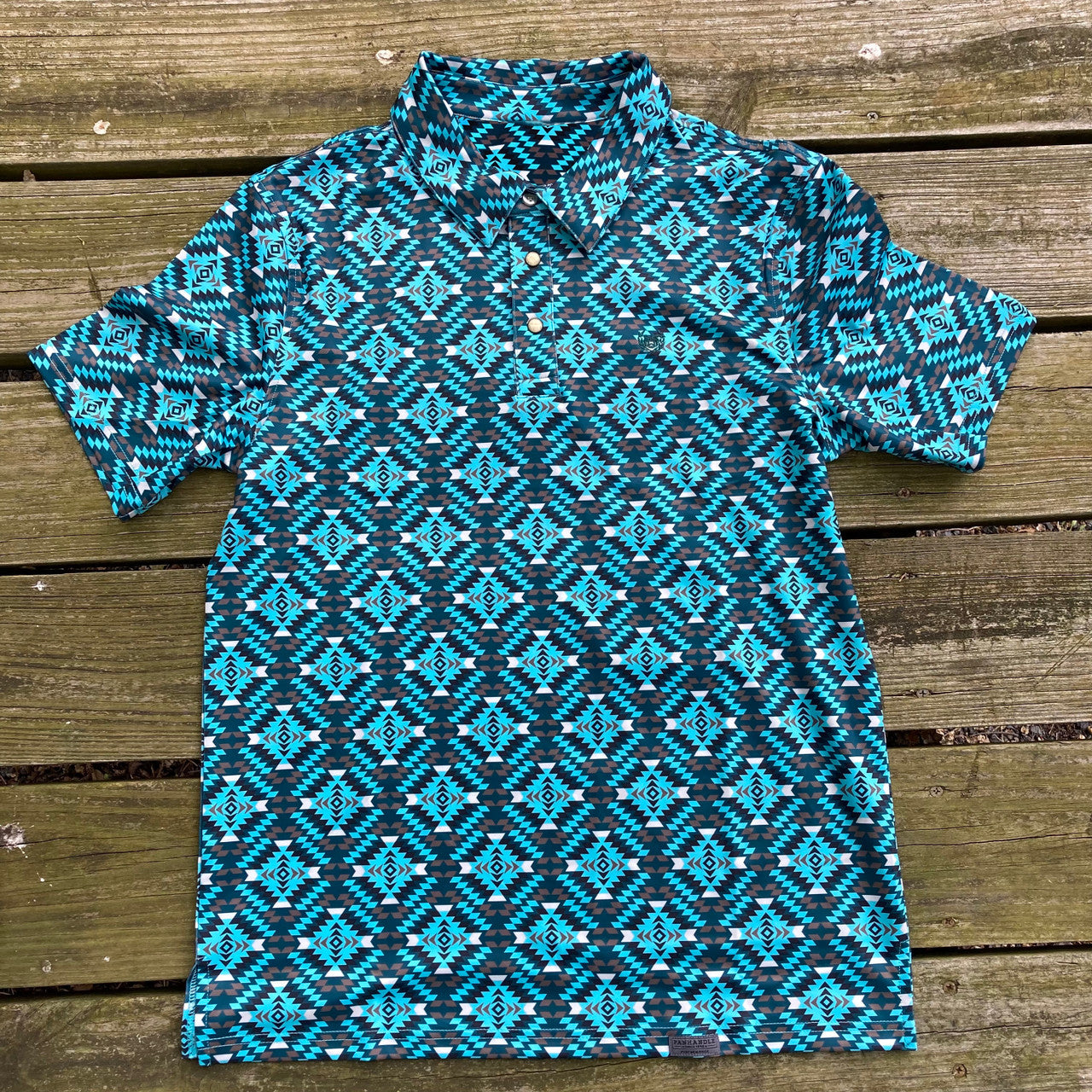 BT0315 Rhombus Fair Isle short sleeve western top button boy shirt 20230808 preorder 的