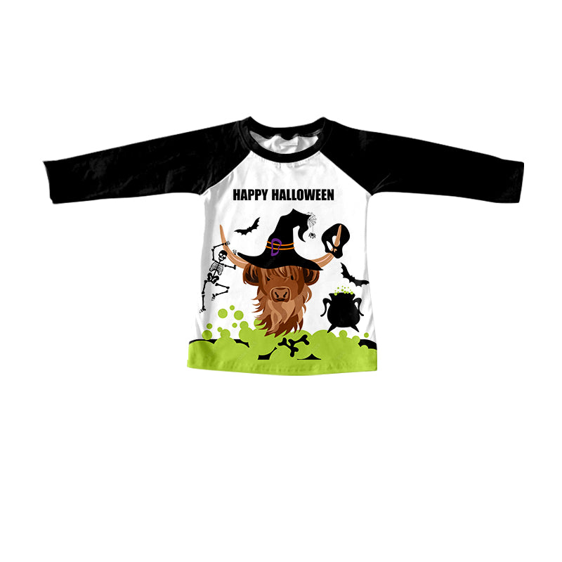BT0319 western top tee cow halloween hat girl t-shirt preaorder 20230808