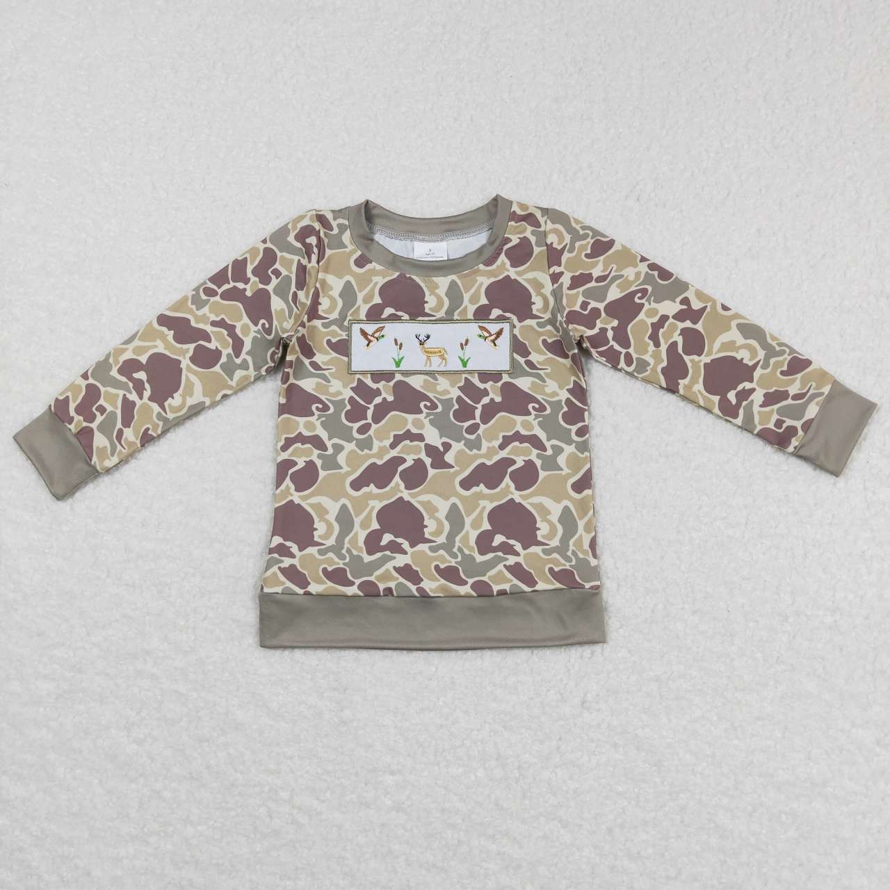 BT0378 deer bird camo top tee girl t-shirt RTS 20231026