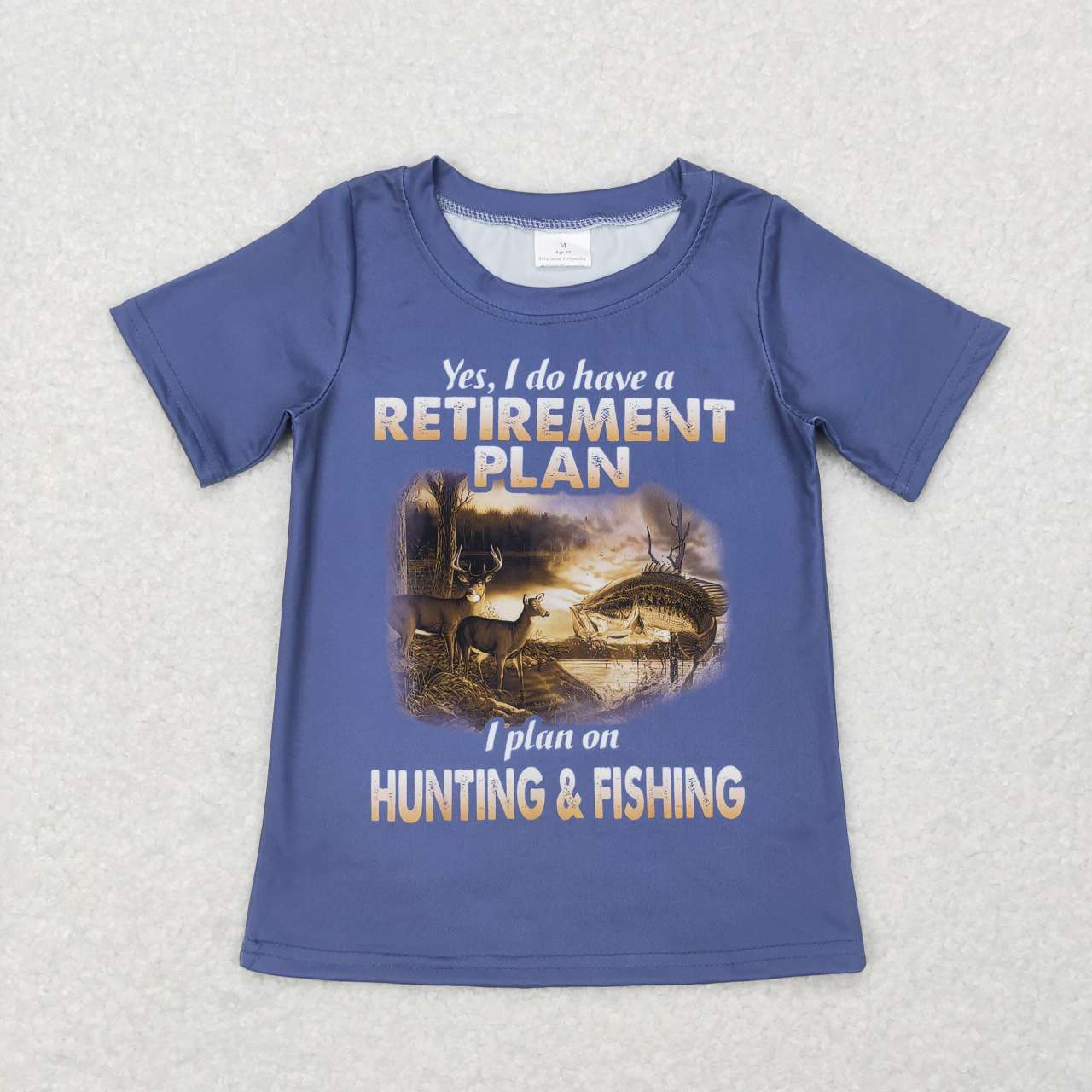 BT0415 western hunting dog fishing top tee boy t-shirt RTS 20231106