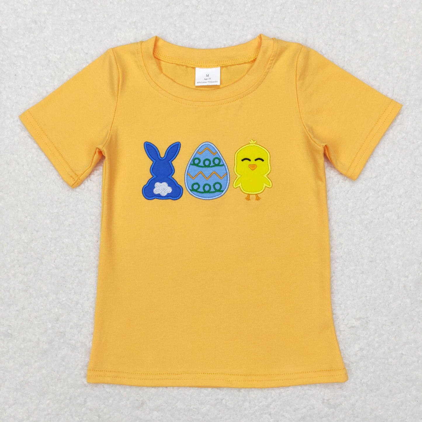 BT0425 bunny embroidery Easter egg top tee girl boy t-shirt RTS 20231130