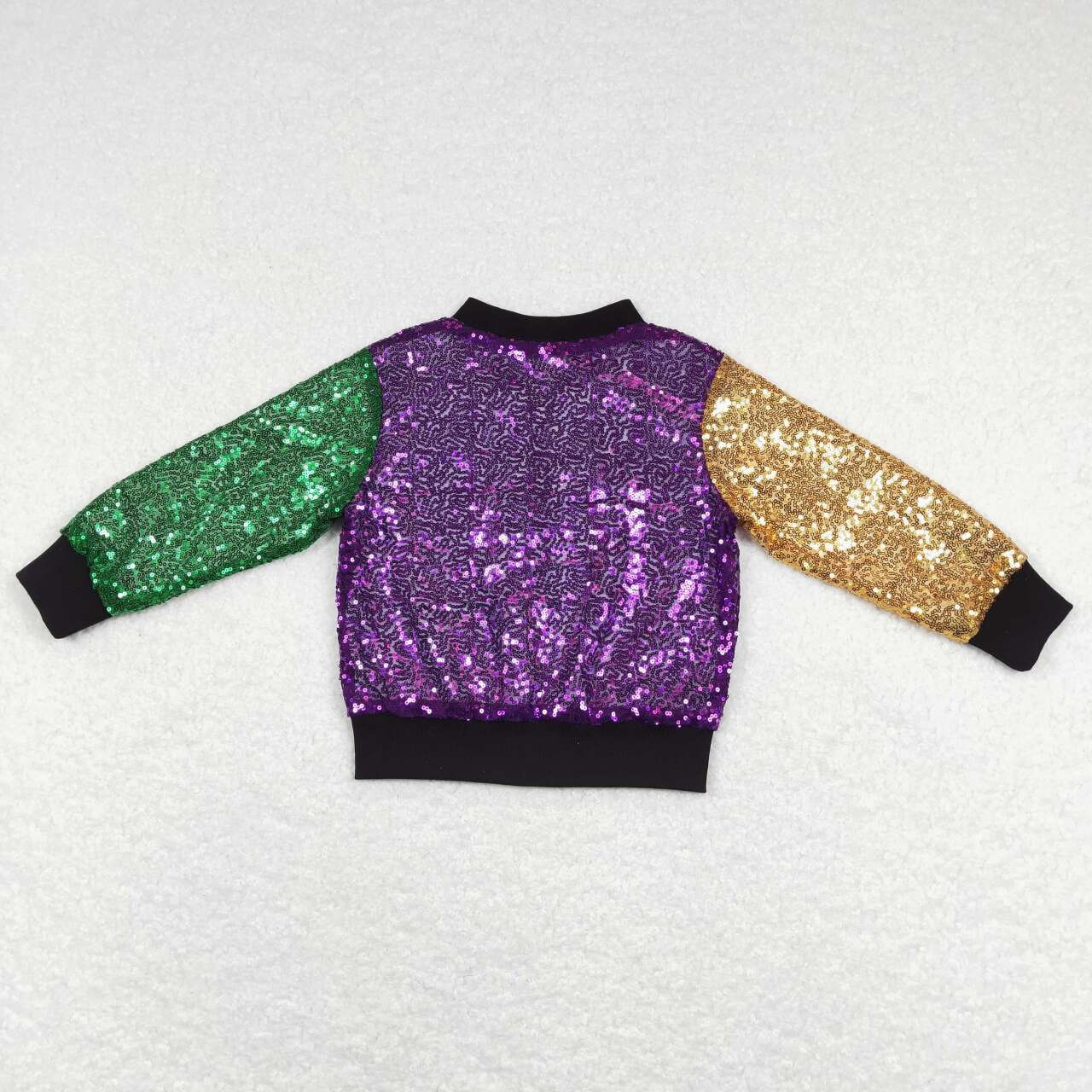 BT0451 western Sequin Mardi Gras Jacket golden purple green girl boy coat RTS 202401