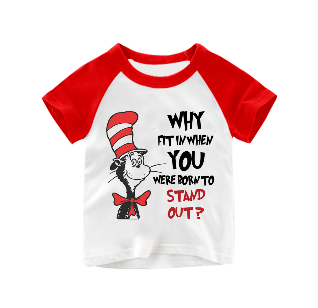 BT0480 western hat read cartoon top tee red girl boy t-shirt RTS 202401