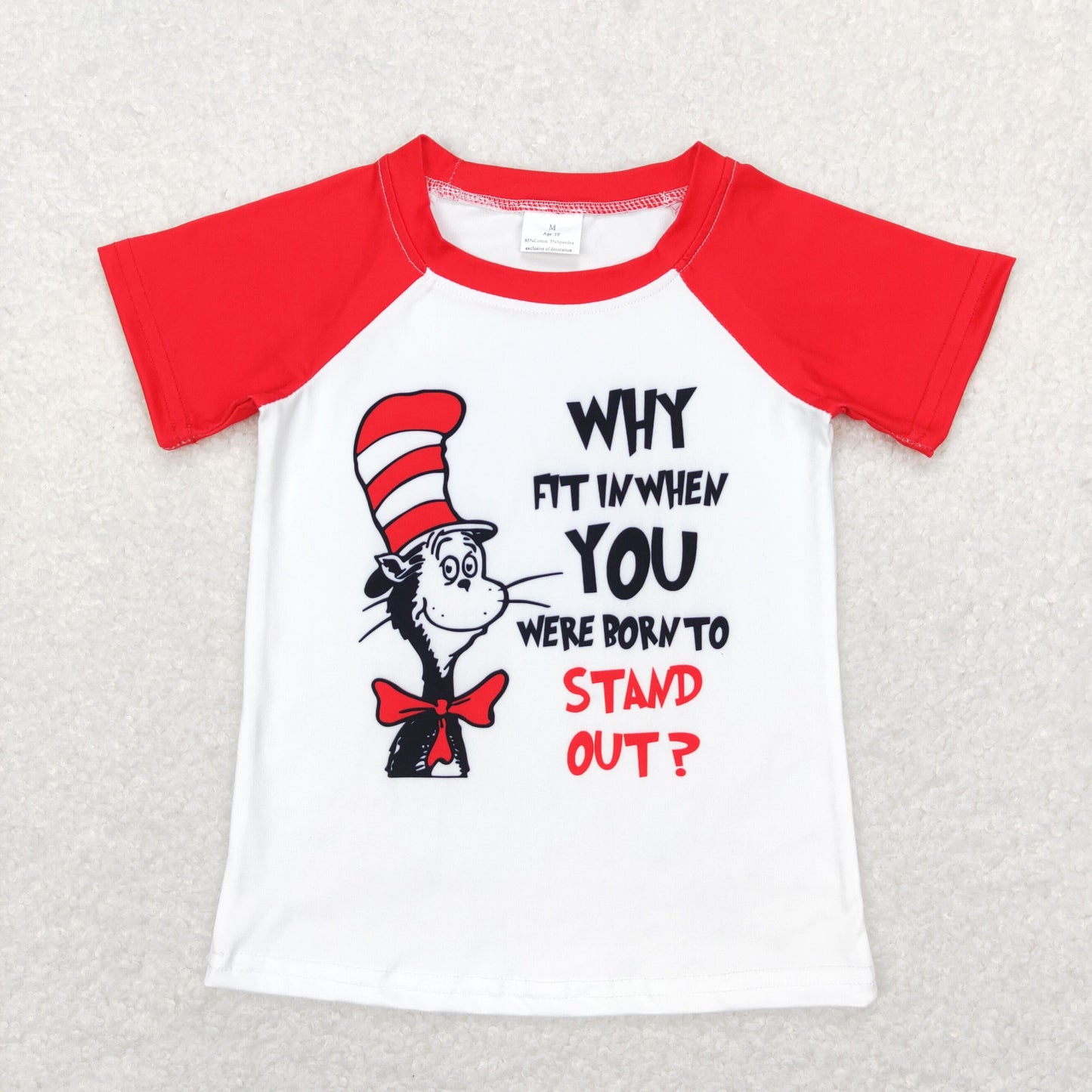 BT0480 western hat read cartoon top tee red girl boy t-shirt RTS 202401