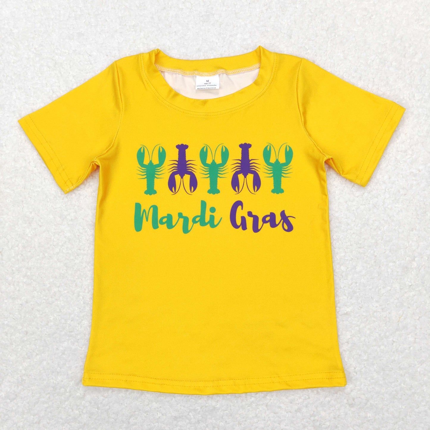 BT0502 Mardi Gras craw fish cray western top tee boy t-shirt RTS 202401
