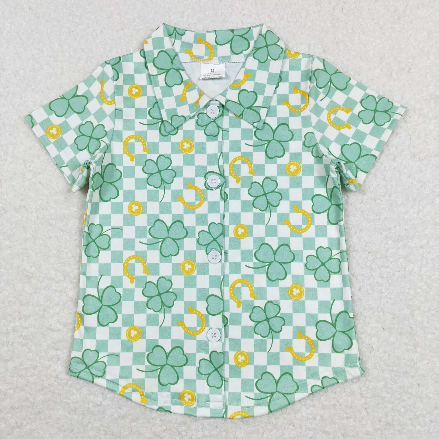 BT0543 Lucky st patrick western boy button top 202401 RTS