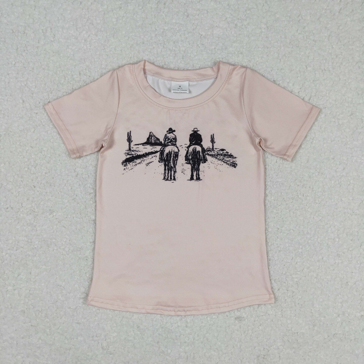 BT0554 western horse top tee rabbit boy t-shirt 202405 RTS