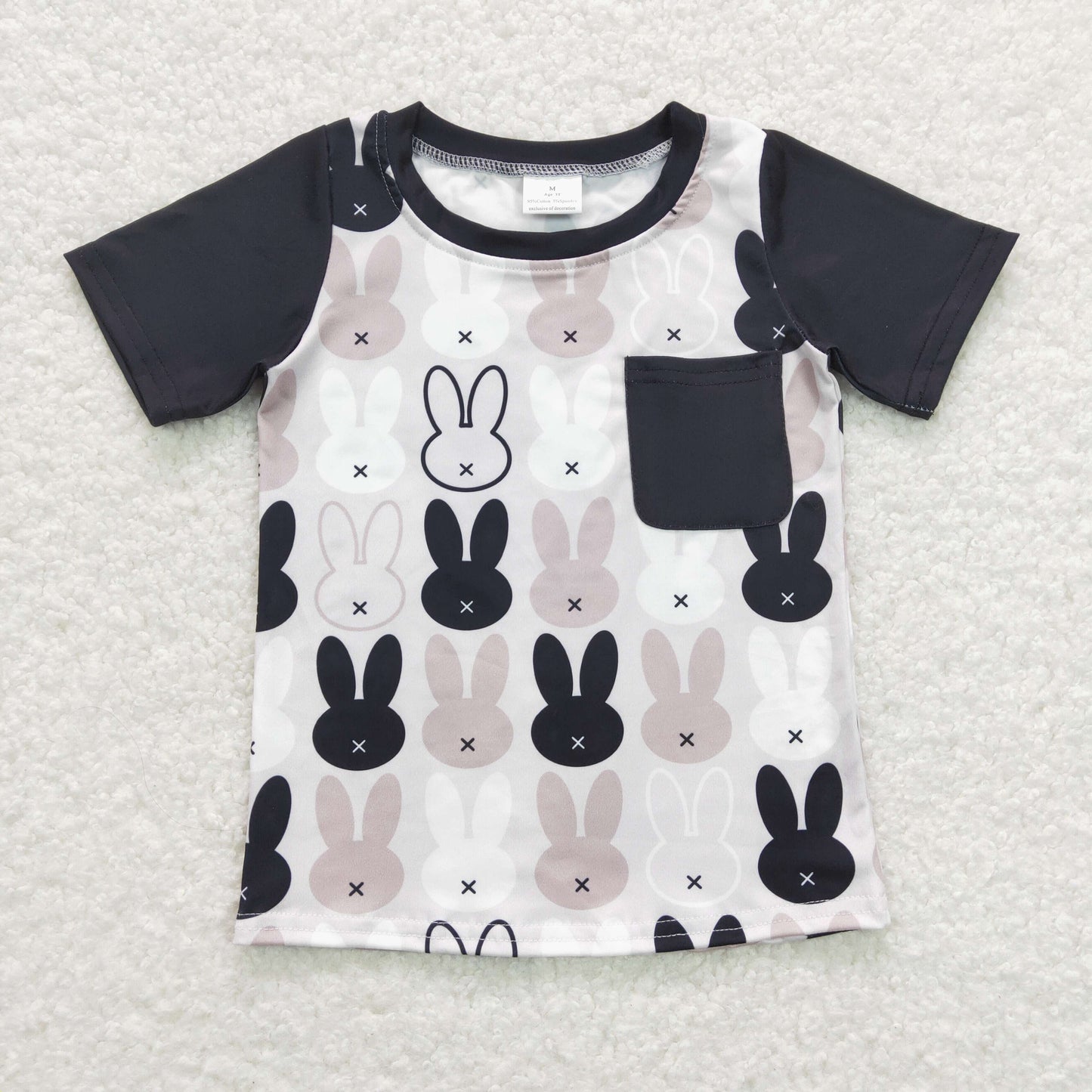 BT0589 easter top tee rabbit boy t-shirt rts 202402
