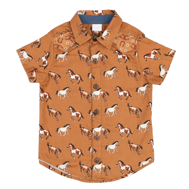 BT0638 western horse top tee boy t-shirt preorder 202403