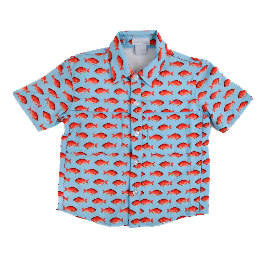 BT0676 preorder fish button boy top shirt 202404