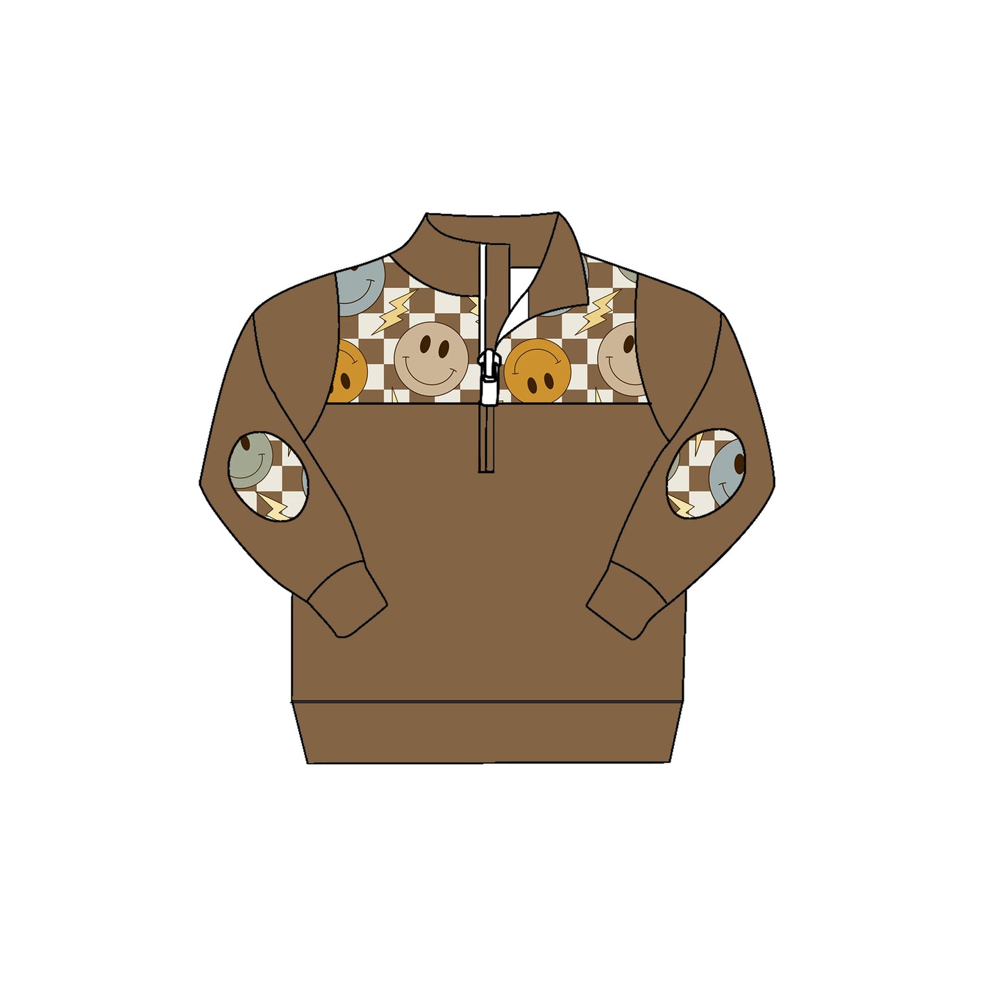 BT0696 preorder smile long sleeve girl pullover zipper top