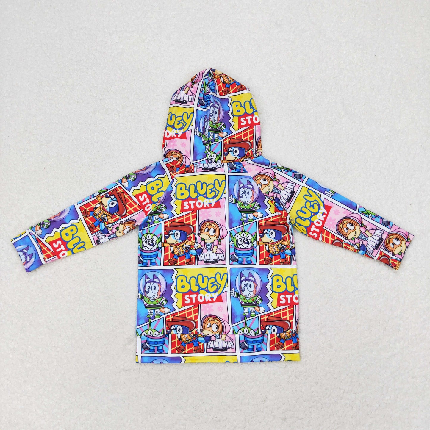 BT0715 bluey dog cartoon western shorts boy hoodie shirt top 202406 RTS