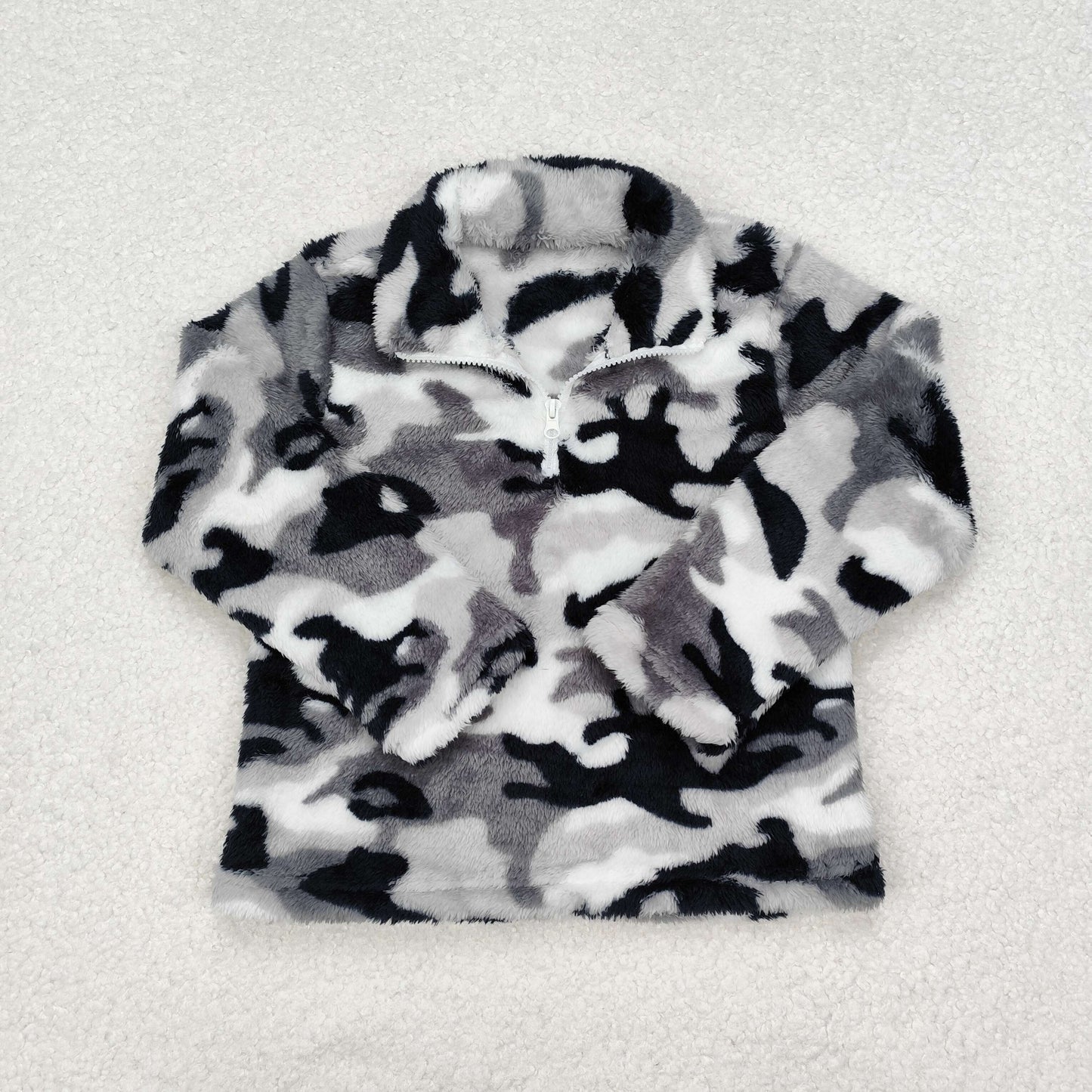 BT0744 camo Zipper plush style stand-up collar soft comfortable winter coat 202411 RTS