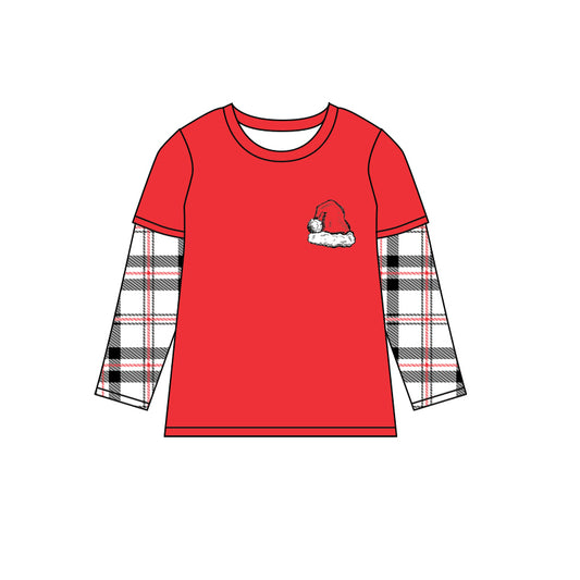BT07678 preorder  Christmas hat boy  shirt top 202406