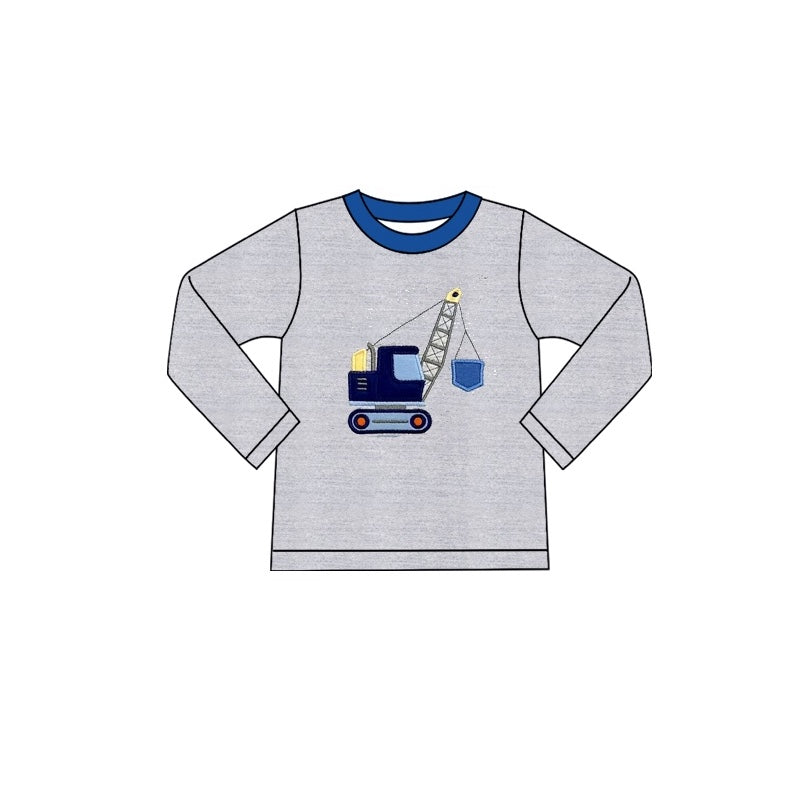BT0773 preorder digger truck boy shirts top 202406