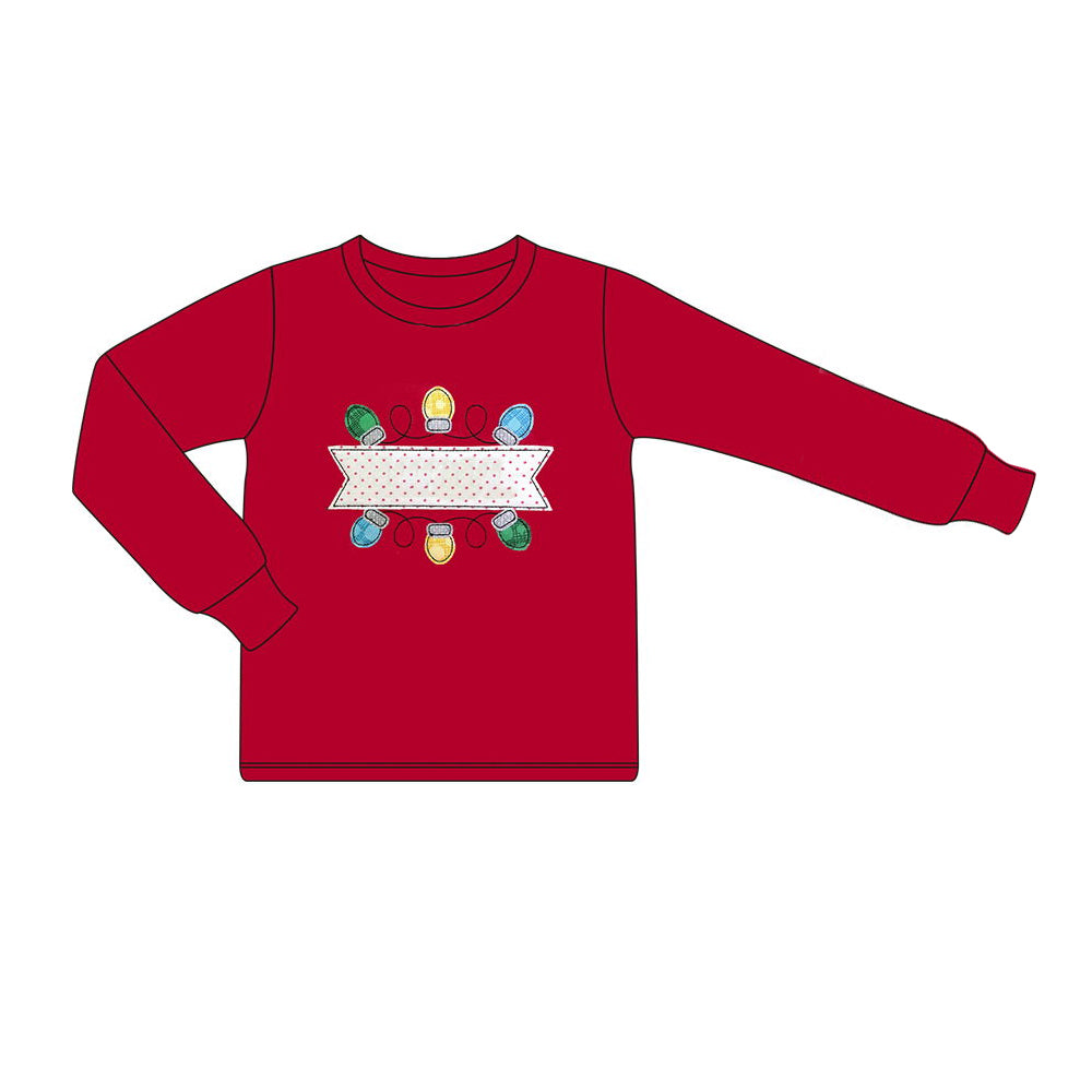 BT0777 preorder Christmas lights boy shirts top 202406