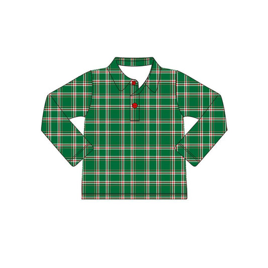 BT0779 preorder Christmas  checkerboard boy shirts top 202406