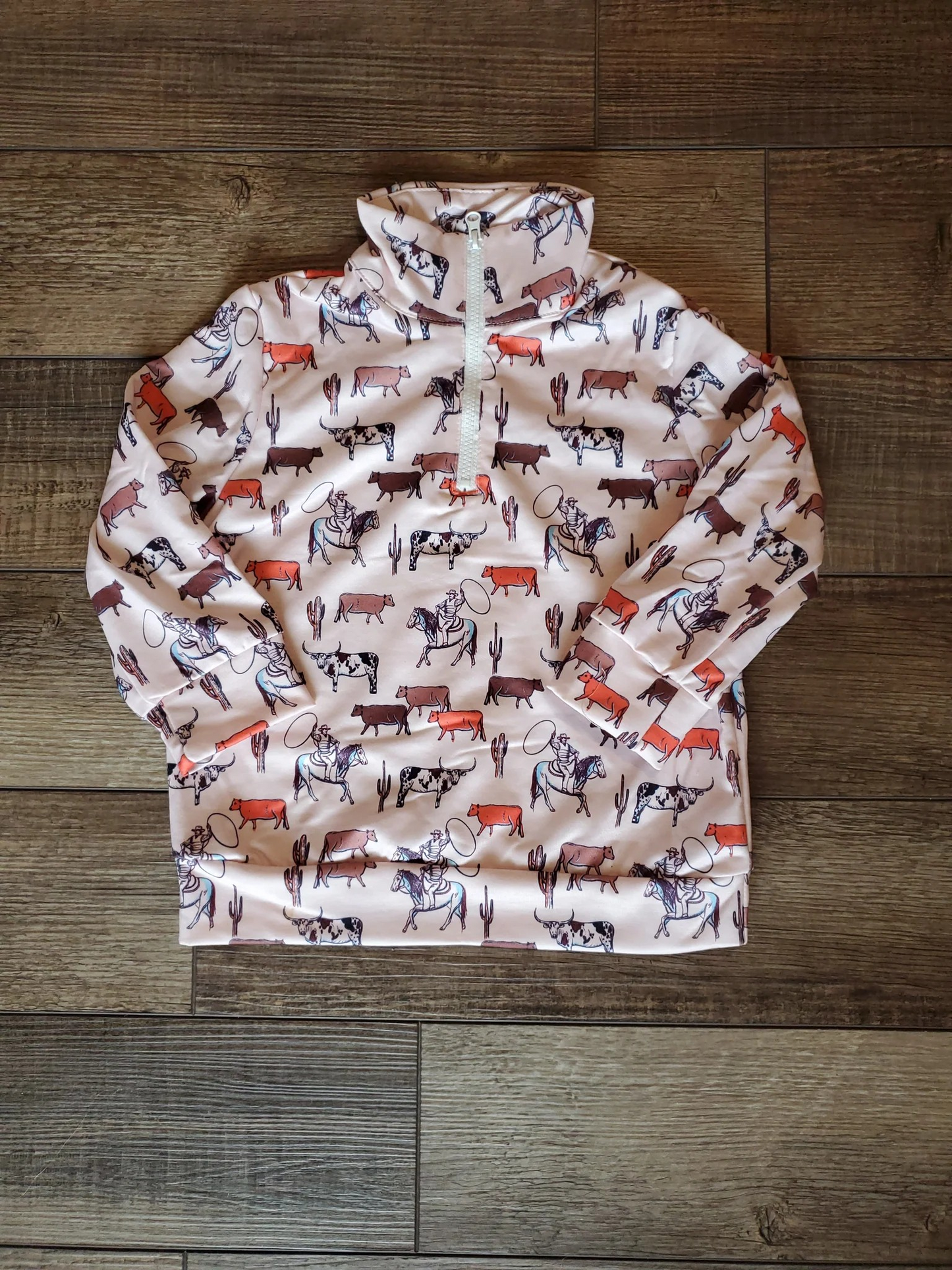 BT0959 long sleeve cow hunting rodeo zipper boy top coat pullover 202409 preorder