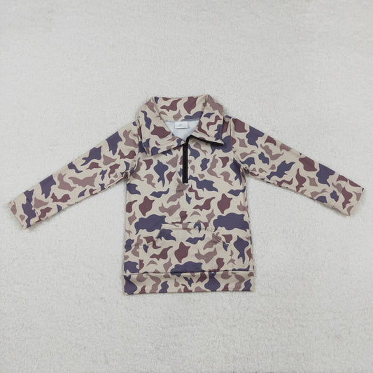 BT1037  camo zipper boy top jacket shirt RTS Free shipping order $100+