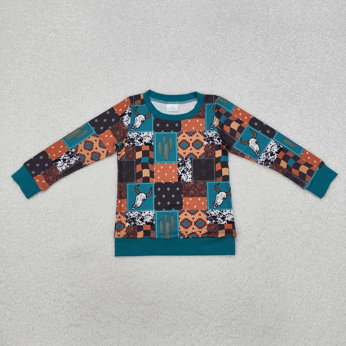 BT1060 Geometric western print boy top coat pullover 202412 RTS