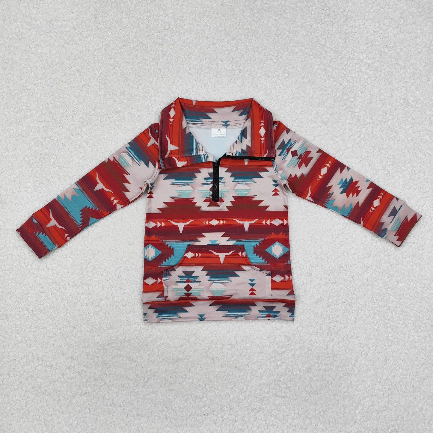 BT1065 western Geometric boy top coat pullover 202412 RTS