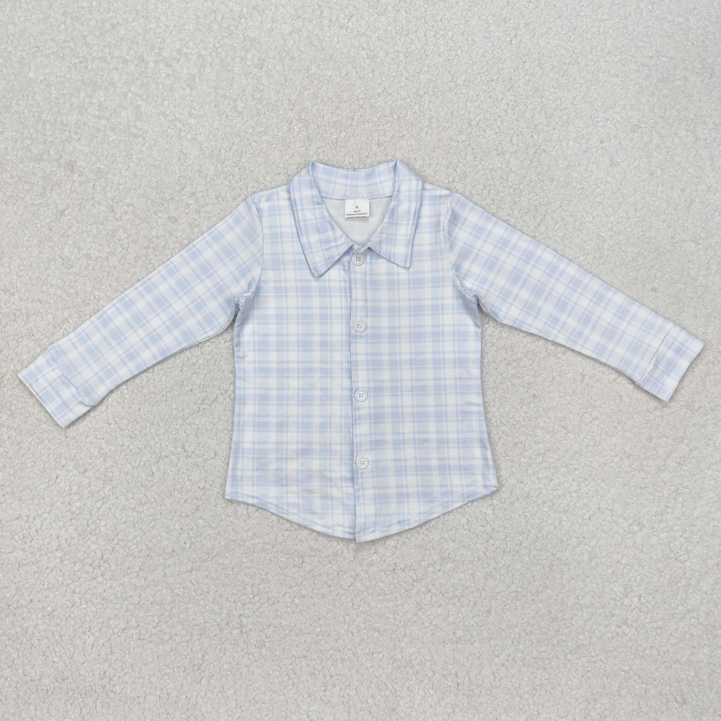 BT1075 western plaid easter button boy top shirt RTS 202412