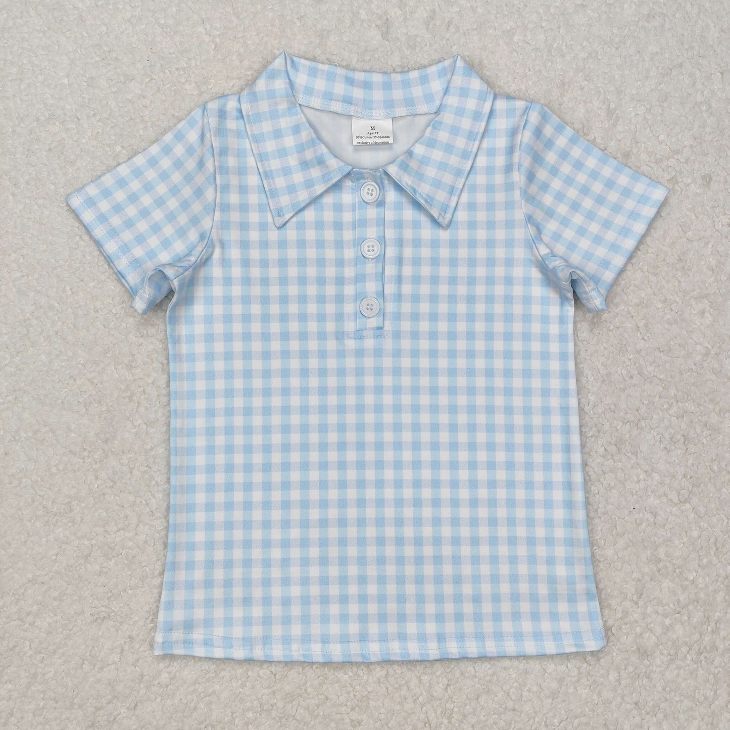 BT1125 blue plaid Easter boy top tshirt 202501 RTS