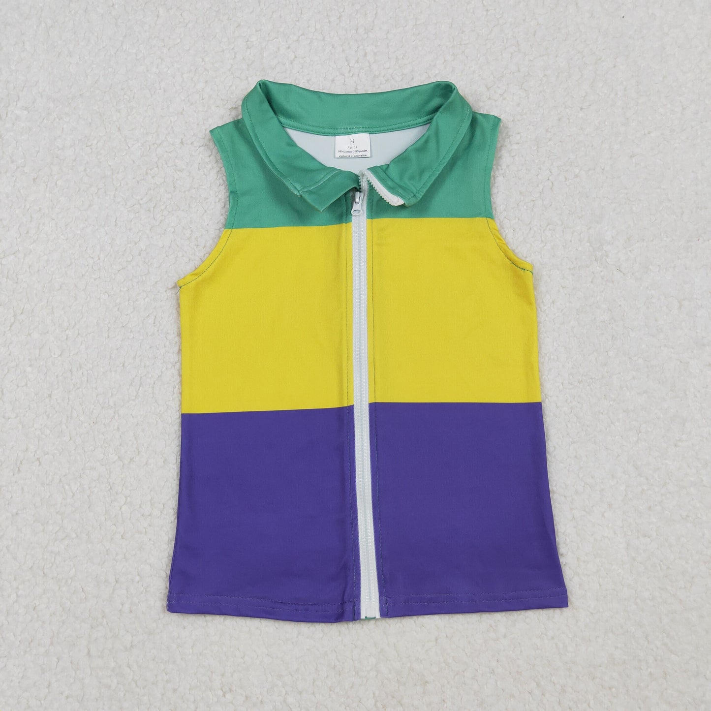 BT1157 Mardi Gras ZIPPER boy top tshirt 202509 RTS