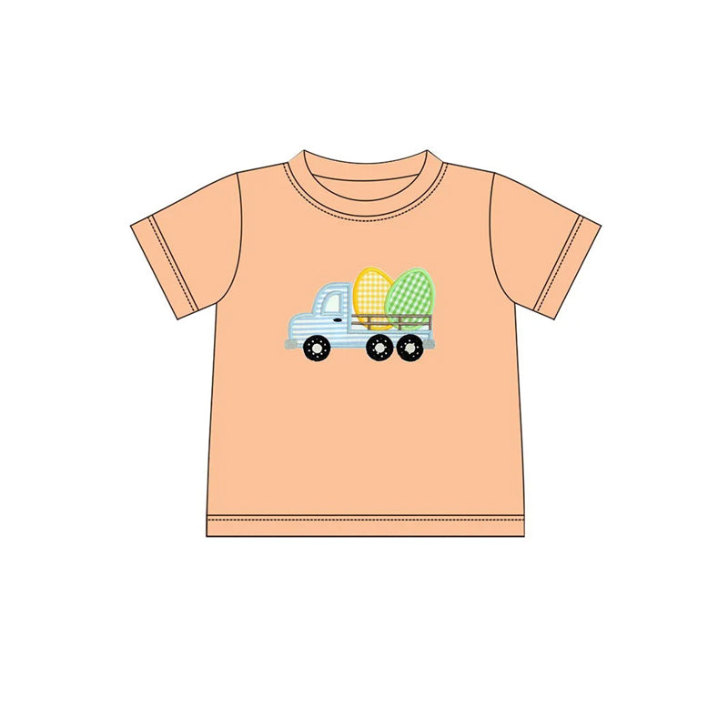 BT1165 Easter car eggs bunny dog boy summer tshirt top 202501 preorder
