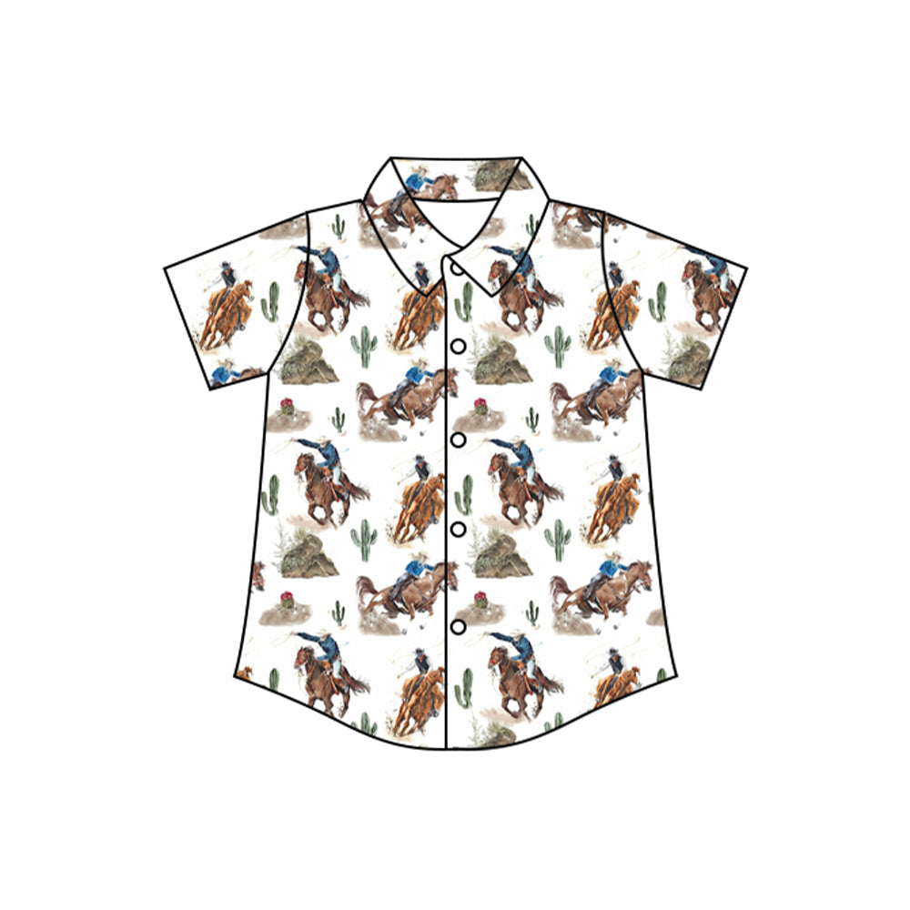 BT1235 horse western boy top t-shirt 202504 preorder