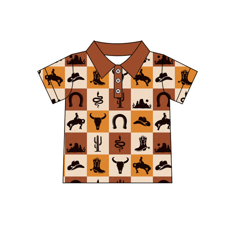 BT1244 western cow boy top t-shirt 202505 preorder